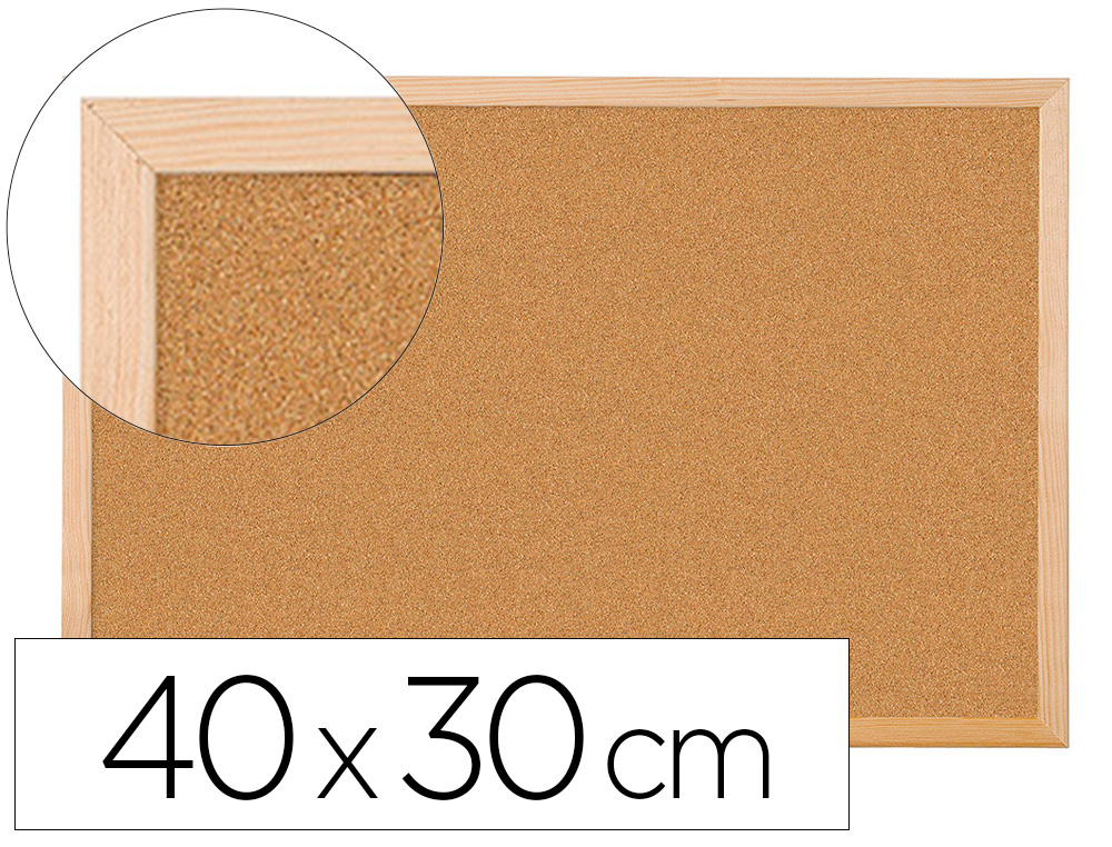 [21811] Pizarra corcho q-connect 40x30 cm marco de madera