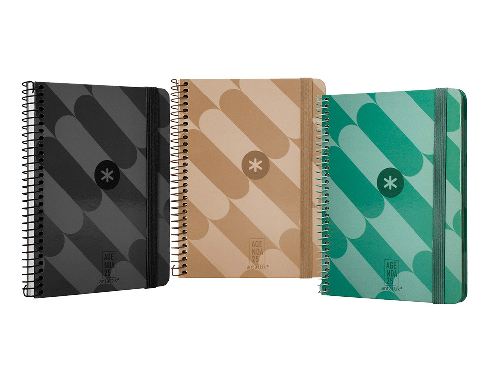 [170553] Agenda espiral antartik patter pattern a6+ 2025 semana vista colores surtidos papel 80 gr