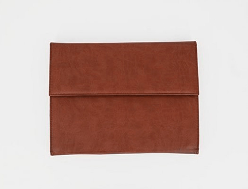 [159889] Carpeta portadocumentos q-connect artesania piel sintetica doble cierre iman color cuero 260x235x35 mm