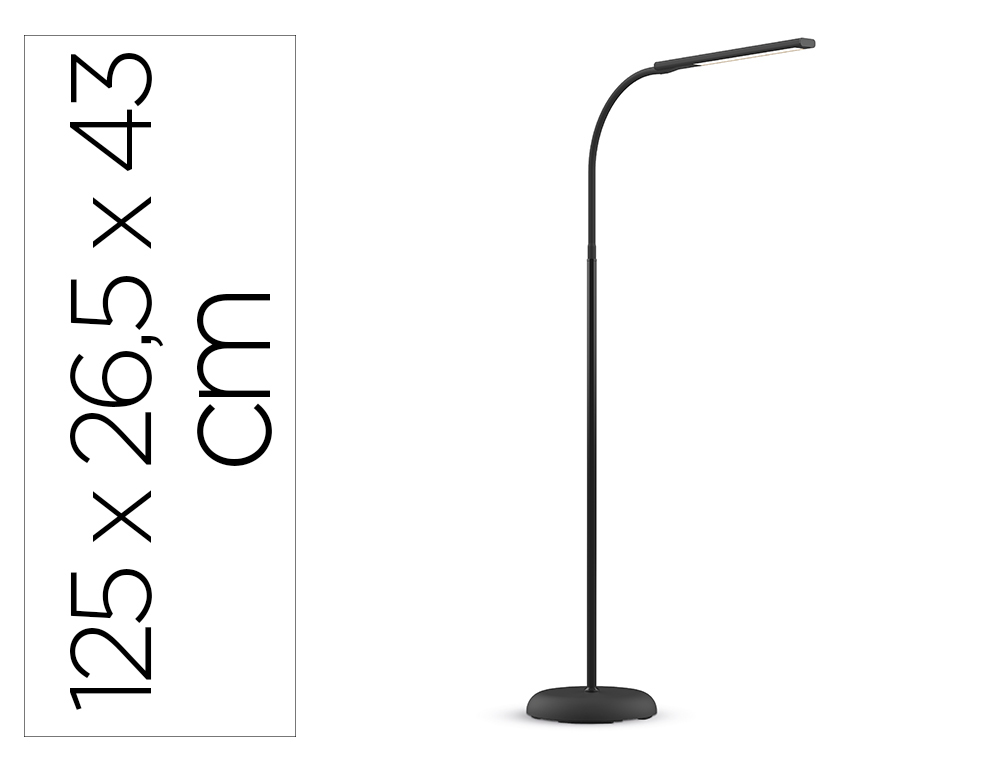 [171825] Lampara de pie maul led pirro aluminio color negro 1250x265x430 mm