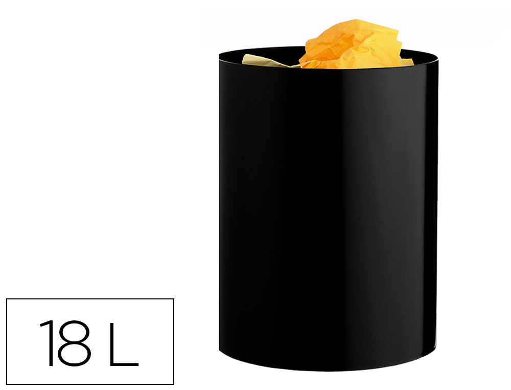 [167982] Papelera plastico archivo 2000 ecogreen 100% reciclada 18 litros color negro 260x335 mm