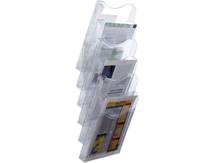 [37949] Expositor mural archivo 2000 de pared 6 bandejas din a4 transparente 155x239x665 mm separadores moviles ajustables