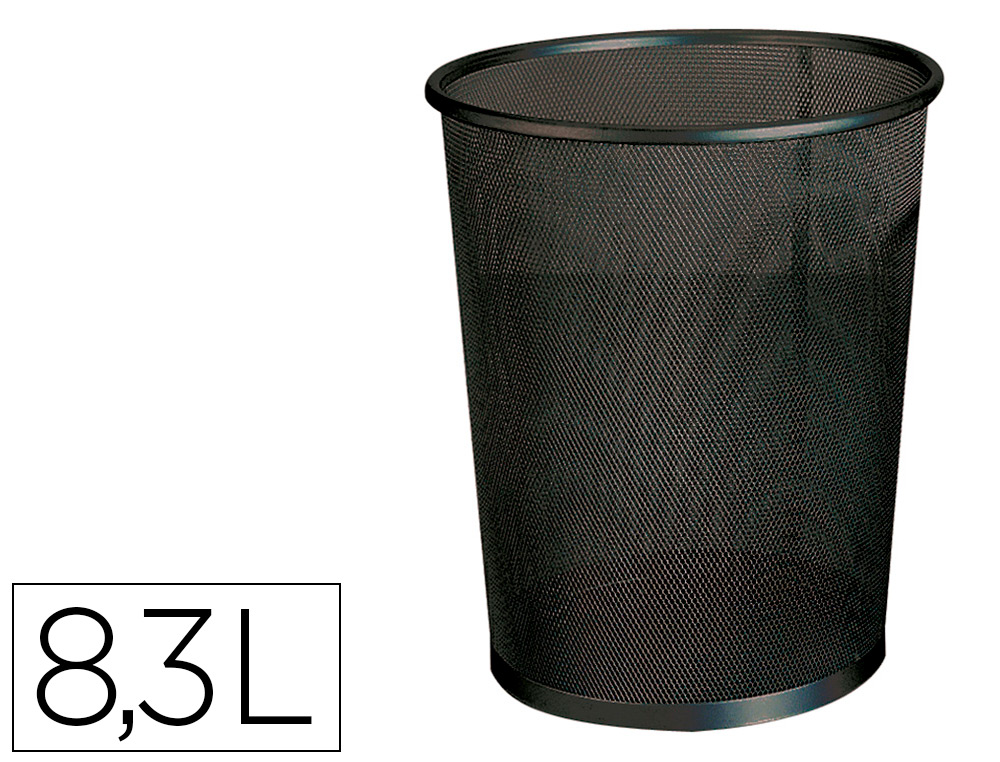 [29624] Papelera metalica q-connect rejilla negra 190x260x235 mm