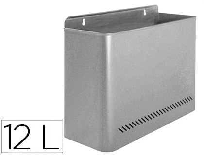 [23643] Papelera metalica 99 de pared gris 285x125x325 mm