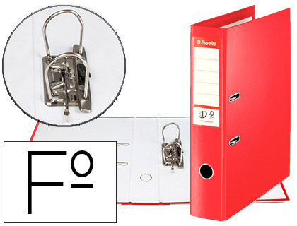 [None] Archivador de palanca esselte n.1 polipropileno folio lomo 75 mm rojo
