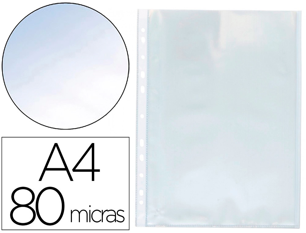 [10214] Funda multitaladro q-connect din a4 80 mc cristal caja de 1400 unidades