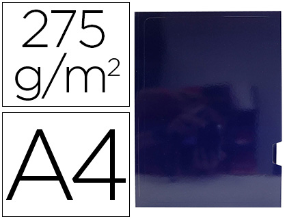 [10267] Subcarpeta cartulina gio plastificada presentacion 2 solapas din a4 azul 275g/m2