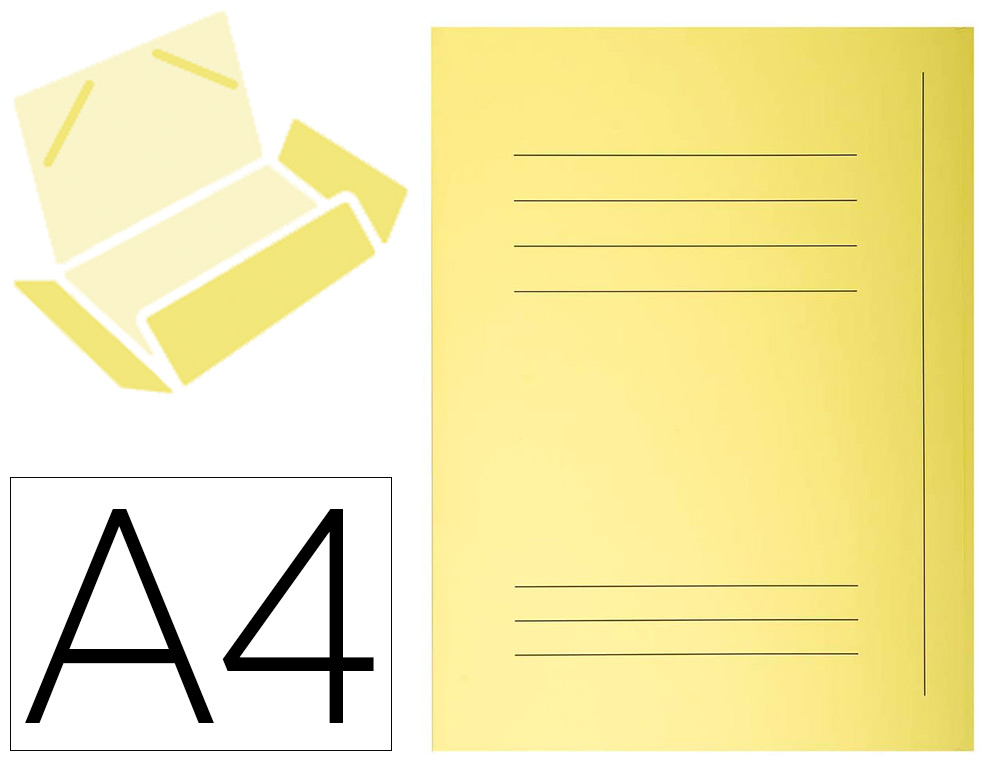 [None] Subcarpeta cartulina con 3 solapas exacompta din a4 impresa amarillo canario 210 gr