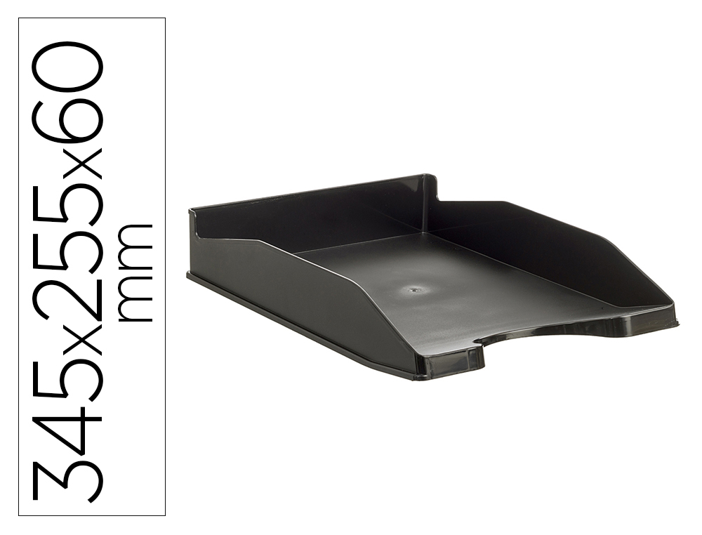 [None] Bandeja sobremesa archivo 2000 antimicrobiana sanitized plastico negro apilable 3 posiciones para formatos din