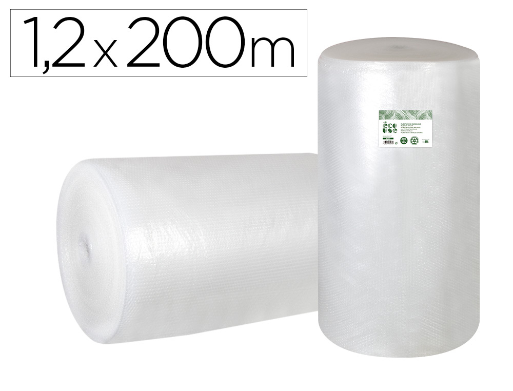 [10418] Plastico burbuja liderpapel ecouse 1.20x200m 30% de plastico reciclado