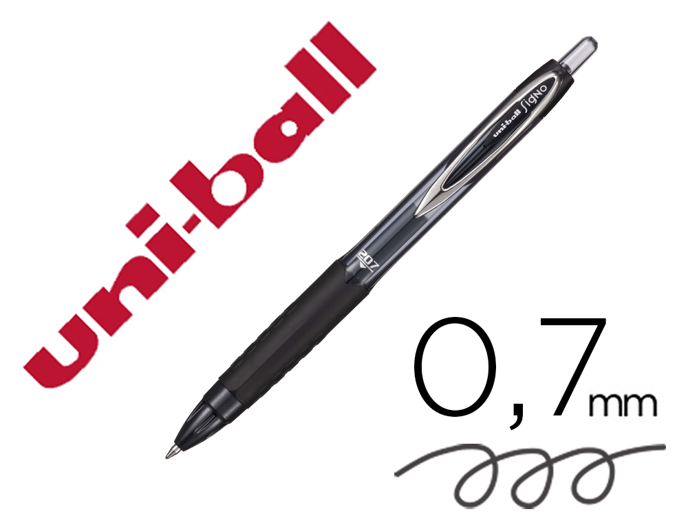 [75337] Boligrafo uni-ball signo 207e retractil 0,7 mm color negro