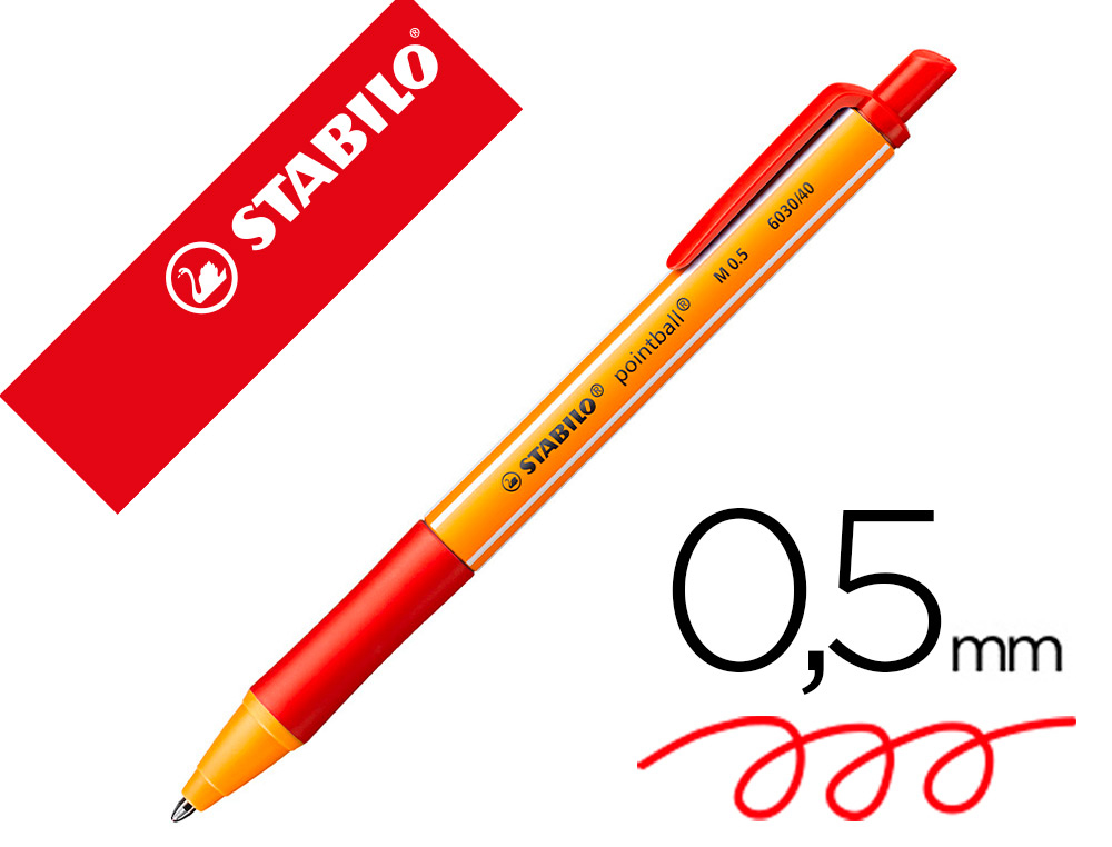 [72019] Boligrafo stabilo pointball 0,5 mm rojo