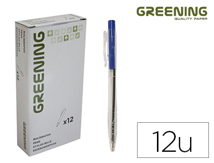[63621] Boligrafo greening azul retractil