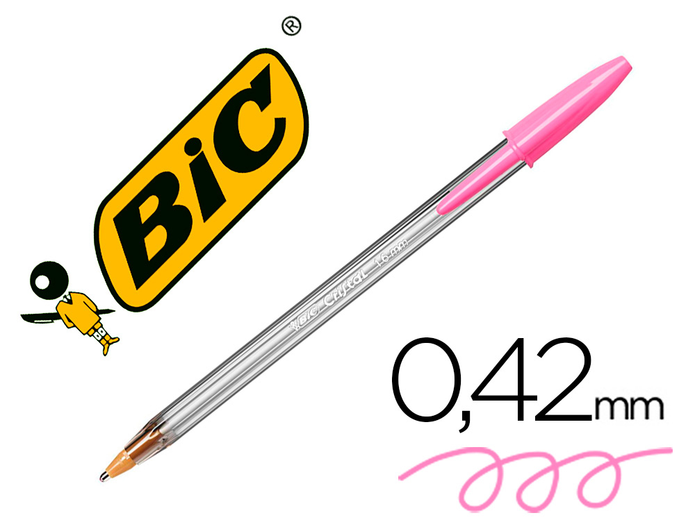 [62796] Boligrafo bic cristal fun rosa punta 1,6 mm