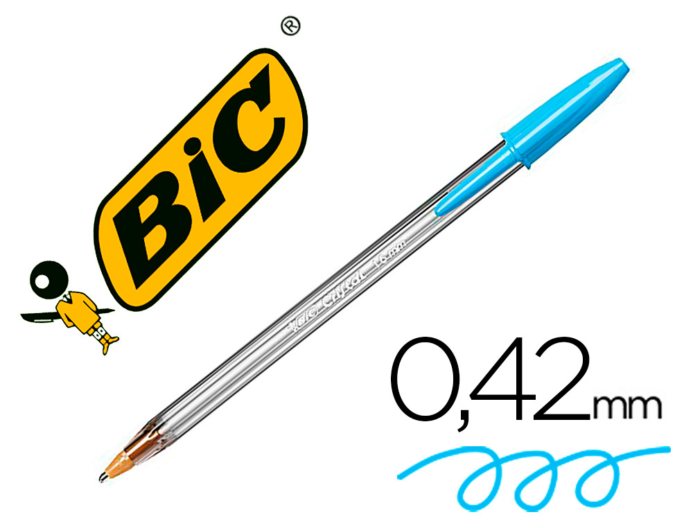 [62794] Boligrafo bic cristal fun turquesa punta 1,6 mm