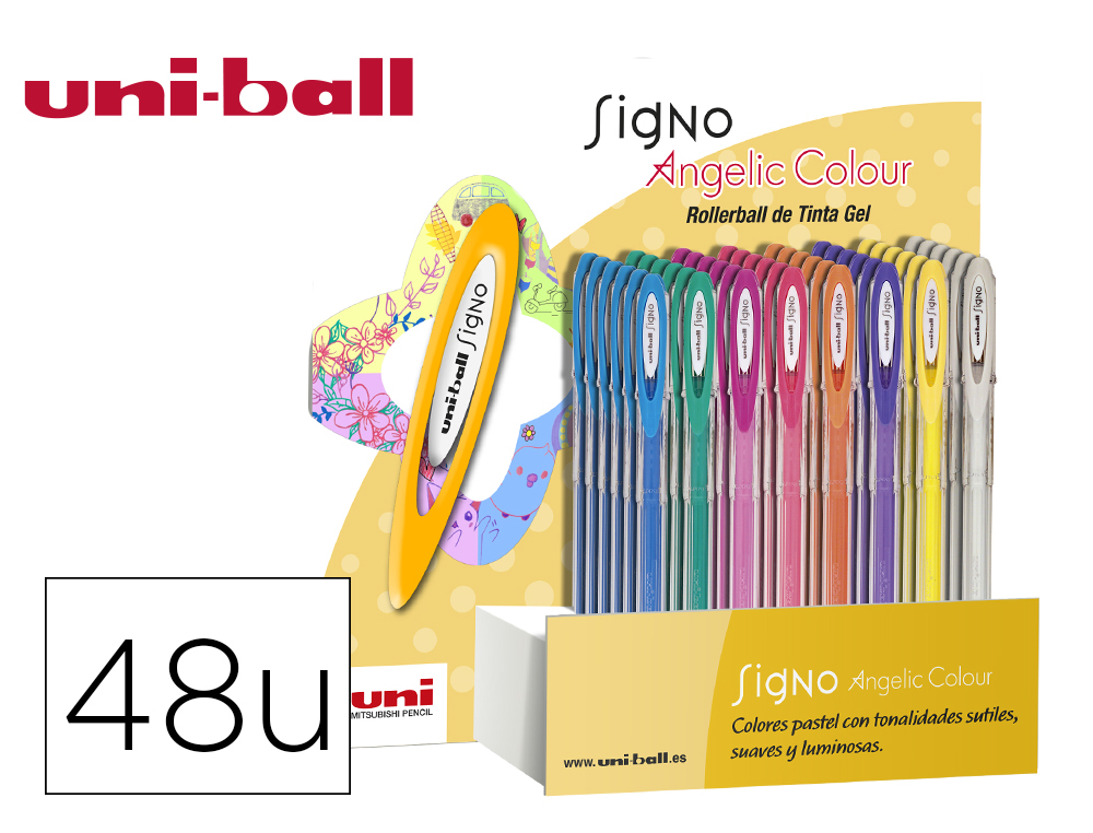 [59731] Boligrafo uni ball um-120 signo 0,7 mm tinta gel expositor de 48 colores pastel