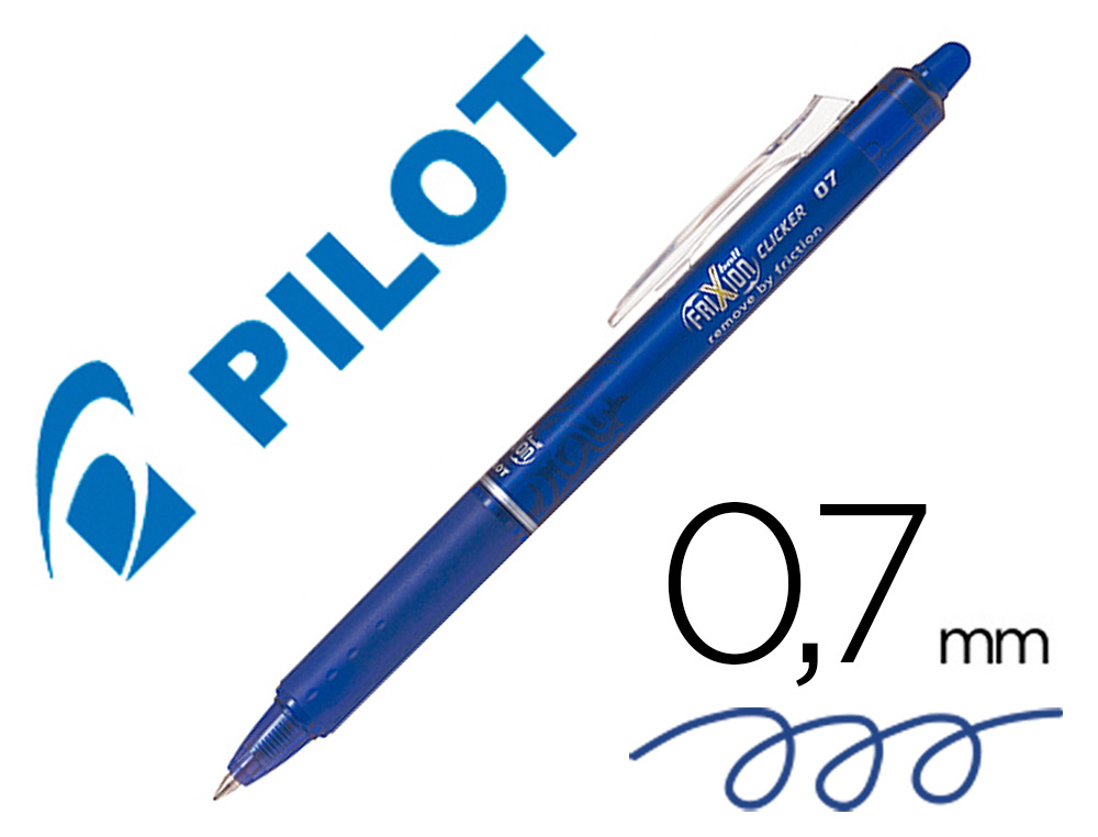 [53683] Boligrafo pilot frixion clicker borrable 0,7 mm color azul