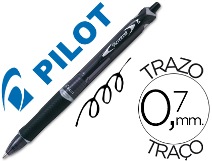 [48677] Boligrafo pilot acroball negro tinta aceite punta de bola de 1,0mm retractil
