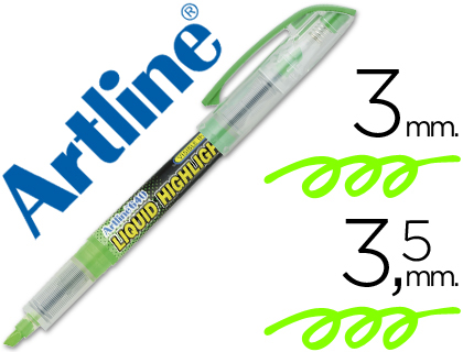 [38025] Rotulador artline fluorescente ek-640 verde punta biselada