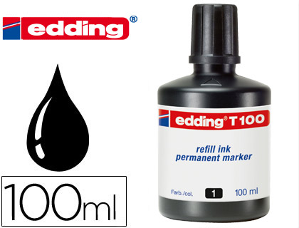 [22738] Tinta rotulador edding t-100 negro bote 100 ml