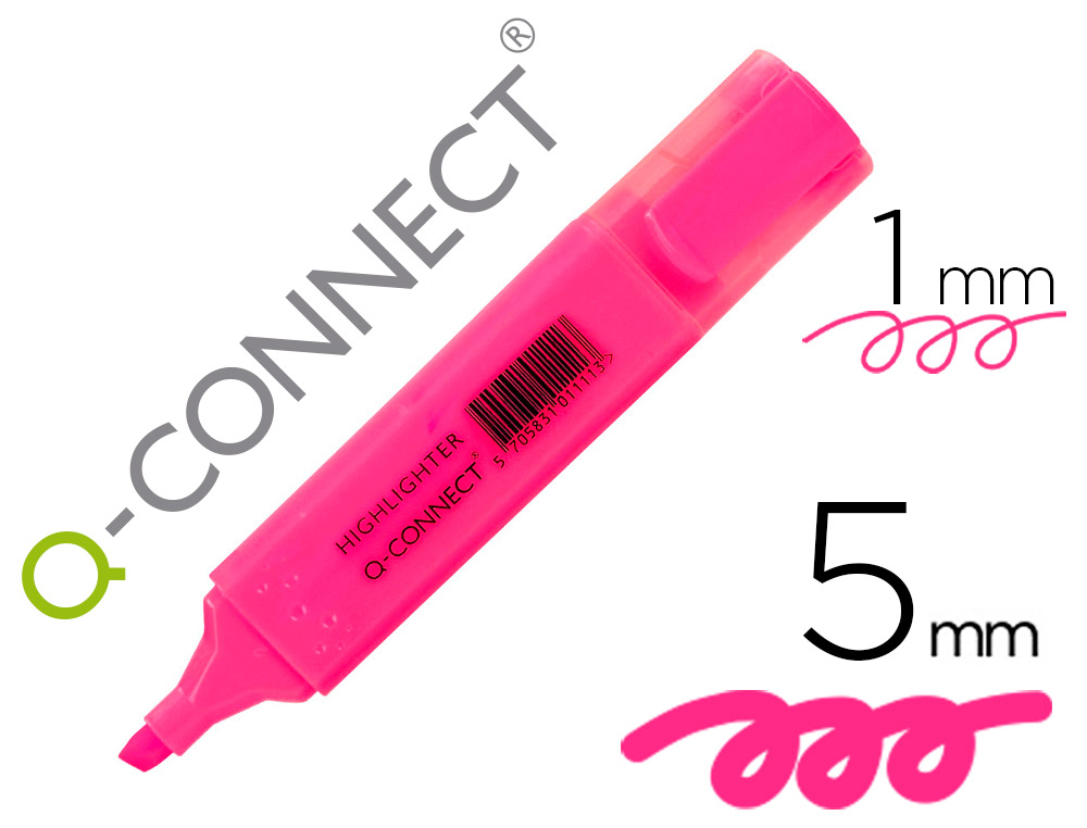 [21770] Rotulador q-connect fluorescente rosa punta biselada