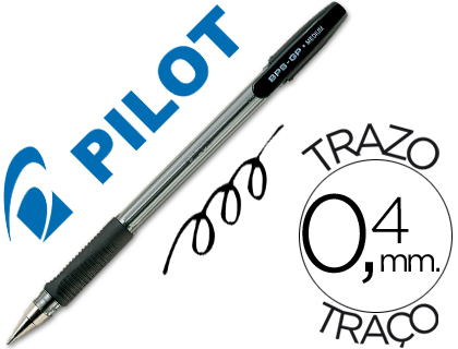 [20477] Boligrafo pilot bps-gp negro sujecion de caucho tinta base de aceite con capuchon