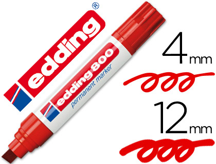 [7316] Rotulador edding marcador permanente 800 rojo punta biselada 12 mm recargable