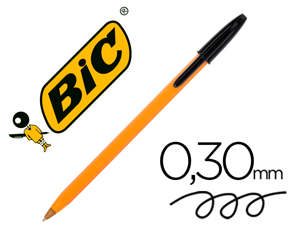 [806] Boligrafo bic naranja fine original negro