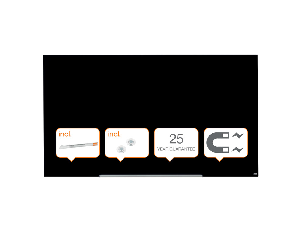 [241201] Pizarra cristal nobo impression pro 85/' magnetica negro 1883x1059 mm