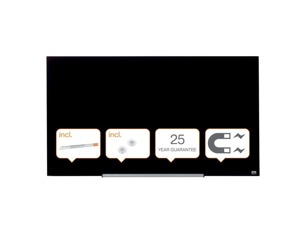 [241200] Pizarra cristal nobo impression pro 57/' magnetica negra 1260x711 mm
