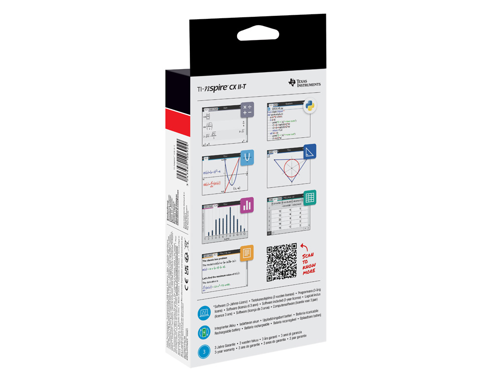 [240783] Calculadora texas instruments ti-nspire cx ii-t grafica 10 lineas 90mb rom 64kb ram