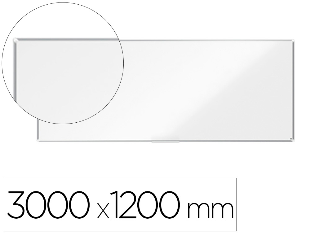 [163221] Pizarra blanca nobo premium plus acero vitrificado magnetica 3000x1200 mm