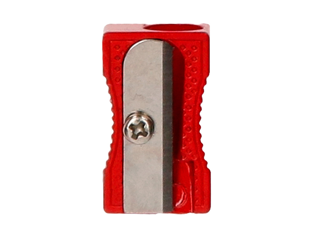 [163441] Sacapuntas liderpapel metalico cuña 1 uso color rojo