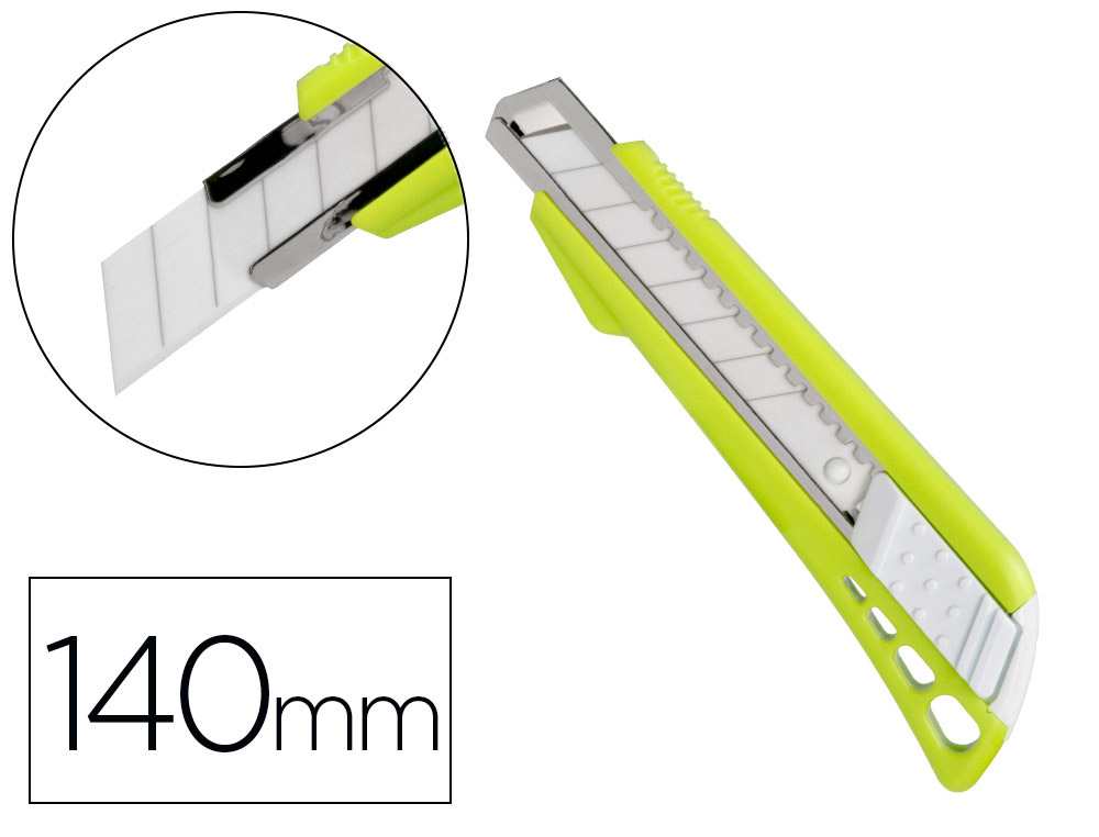 [153192] Cuter q-connect plastico ancho con guia metalica cuchilla ceramica 18 mm xd-43 blister 1 unidad