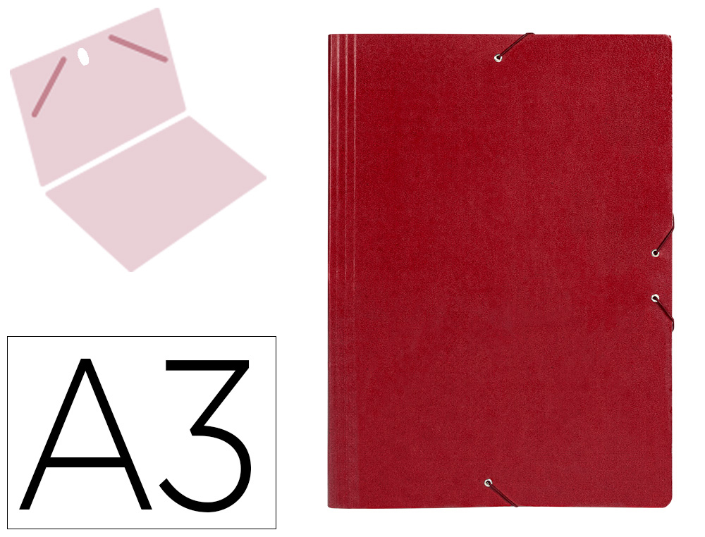 [27150] Carpeta planos liderpapel a3 carton gofrado n 12 rojo