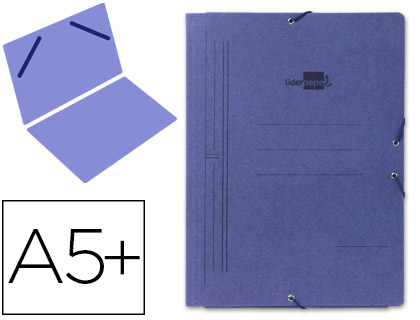 [15796] Carpeta liderpapel gomas cuarto sencilla carton pintado azul