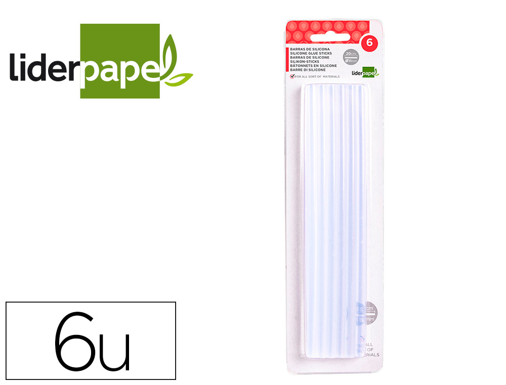[162998] Barra termofusible liderpapel de 11 mm de diametro x 200 mm de largo blister de 6 unidades