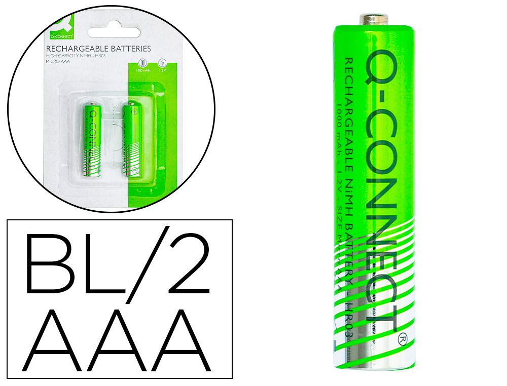 [162774] Pila q-connect alcalina aaa recargable blister de 2 unidades