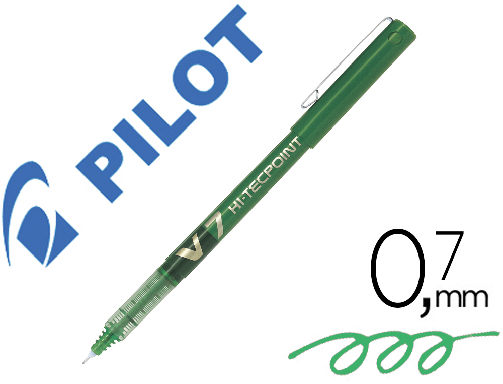 [18429] Rotulador pilot punta aguja v-7 verde 0.7 mm