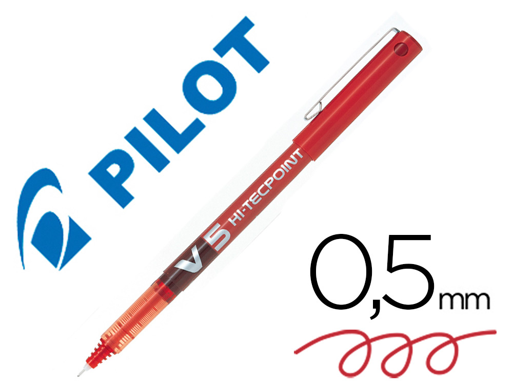 [15449] Rotulador pilot punta aguja v-5 rojo 0.5 mm