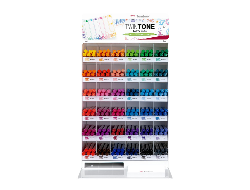 [167516] Rotulador tombow twintone doble punta mediana/fina lettering contenido de 216 unidades colores surtidos