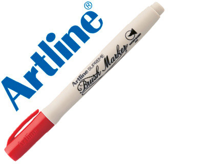 [152123] Rotulador artline supreme brush pintura base de agua punta tipo pincel trazo variable rojo