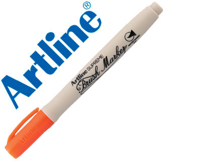[152121] Rotulador artline supreme brush pintura base de agua punta tipo pincel trazo variable naranja