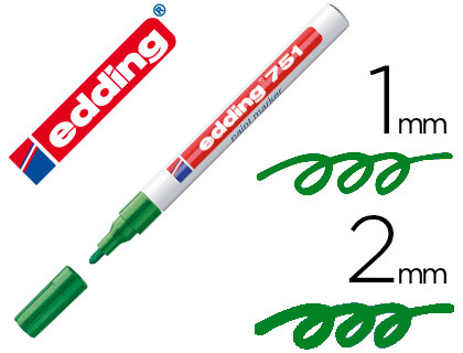 [79810] Rotulador edding punta fibra 751 verde punta redonda 1-2 mm