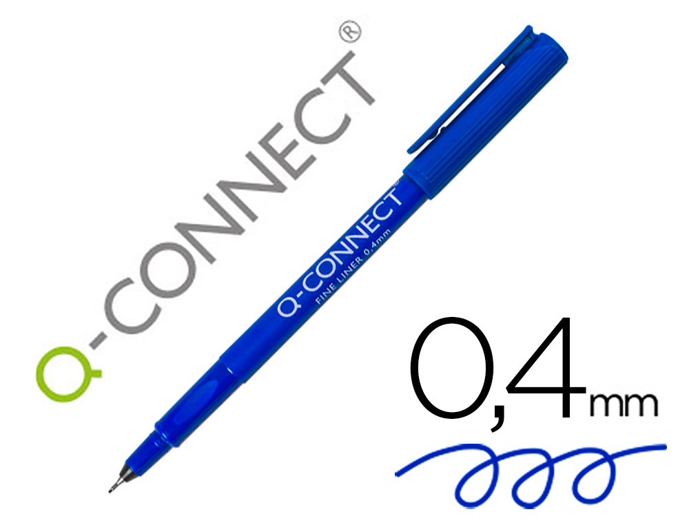 [79630] Rotulador q-connect punta de fibra fine liner azul 0,4 mm
