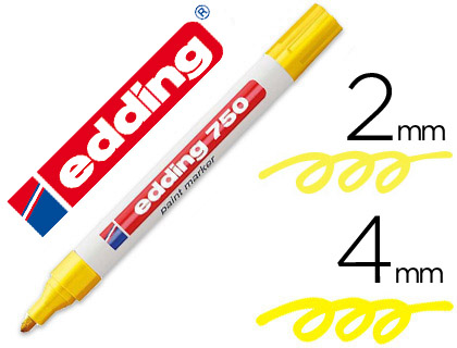[75363] Rotulador edding punta fibra 750 amarillo punta redonda 2-4 mm