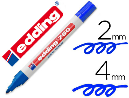 [75362] Rotulador edding punta fibra 750 azul punta redonda 3,5 mm