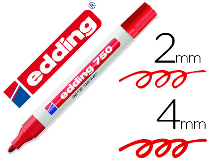 [75361] Rotulador edding punta fibra 750 rojo punta redonda 2-4 mm