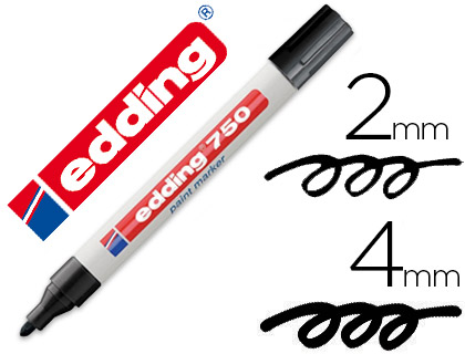 [75360] Rotulador edding punta fibra 750 negro punta redonda 2-4 mm