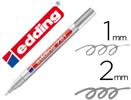 [75354] Rotulador edding punta fibra 751 plata punta redonda 1-2 mm